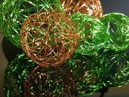 ball wire green orange decoration