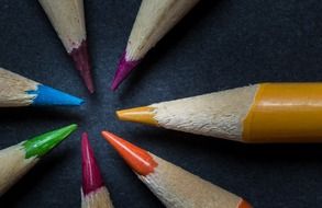 closeup of color pencils