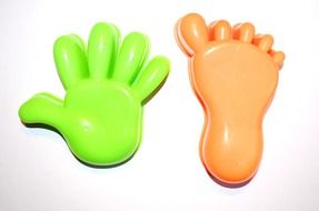 plastic model hand foot background