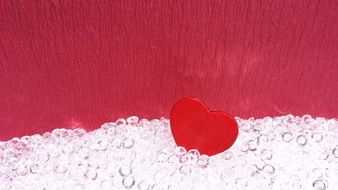 red heart in glass beads