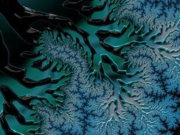 fractal art digital blue