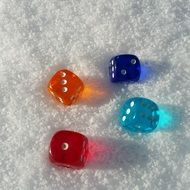 colorful cubes on the snow