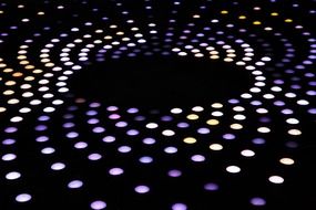 abstract black white blue circles bright and illuminated effect