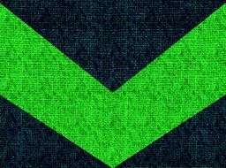 a bright green arrow on a dark background