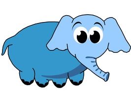 blue elephant cute children clip