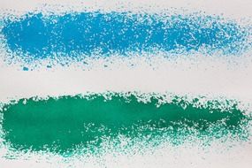 Blue and green paint on paper