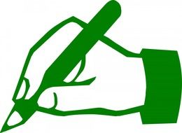 green pen symbol hand writing