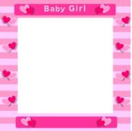 baby girl photo frame border pink