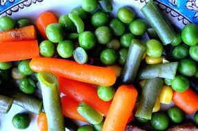 carrots peas beans vegetables