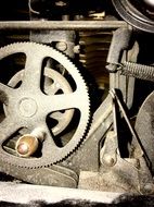 mechanisms for printing machine close-up