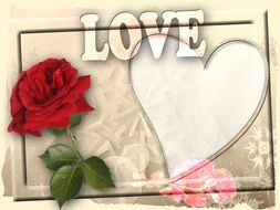 valentine greeting card with lovely frame