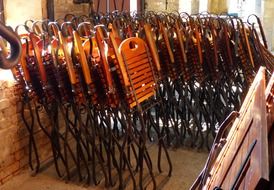 brown folding chairs