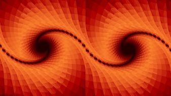 two fractal orange swirls