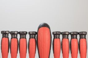 set of screwdrivers with red handles