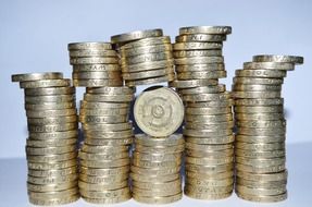 stacked silver coins