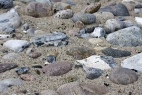 beach stones on the sand
