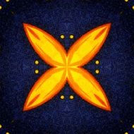 dark blue background yellow abstract flower