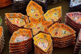 decorative colorful ceramic bowl ornament pattern
