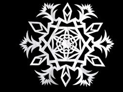 snowflake silhouette on a black background