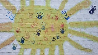 sun wall hands children s