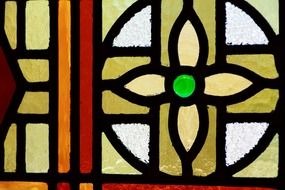 abstract pattern on a stained-glass window