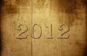 number 2012 on a wooden background