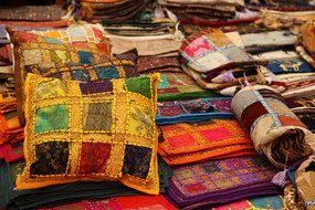 traditional oriental colorful cushions