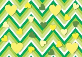 heart green yellow background