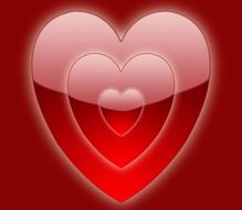 red valentine day heart hearts