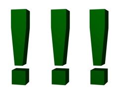 green exclamation point drawing