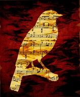 bird silhouette musical notes