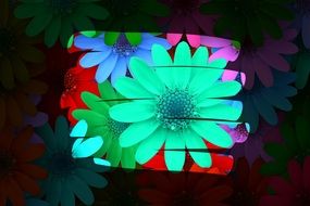 background with neon flowers