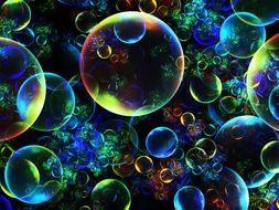 digital fractal bubbles background