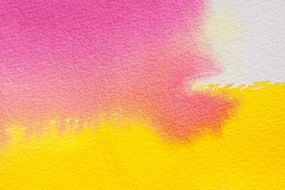 watercolour painting technique pink and yellow color