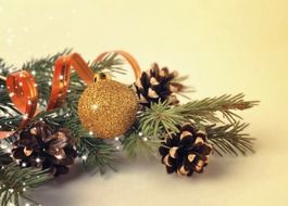 still life with new year decorations