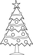 black and white christmas tree