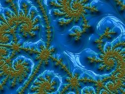 fractal art elegant vibrant blue