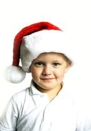cute boy in the Santa hat