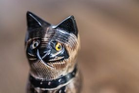 wood cat brown black deco