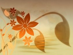 background with graphic flowers and leaves