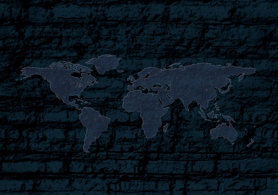 world map on the background wall