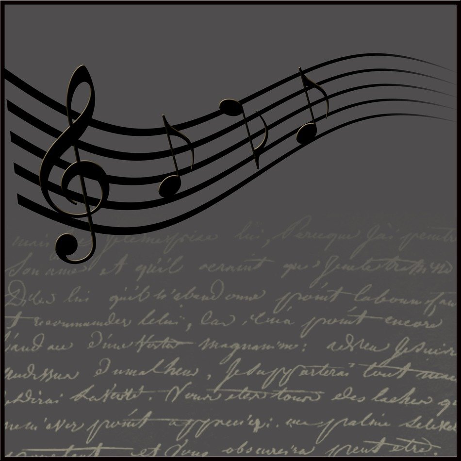 music and clef background grey color