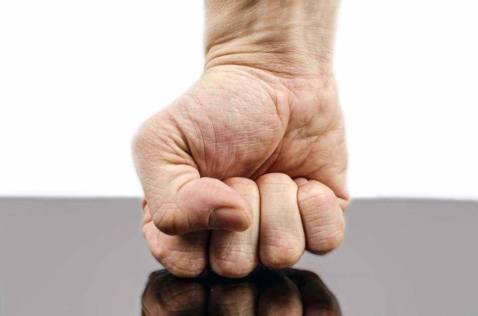 punch fist hand strength isolated