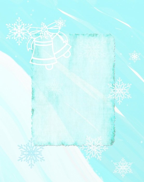 winter bells background paper blue