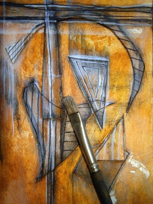 abstract design collage art brush