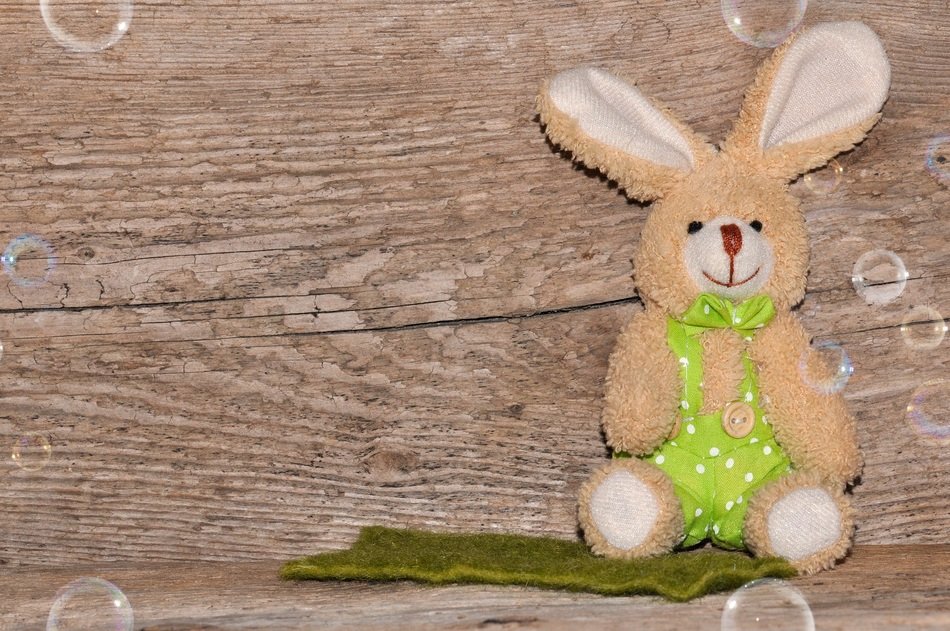 background easter wood fabric bunny