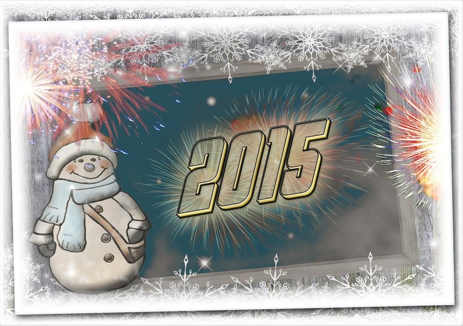 background snow man new year s day