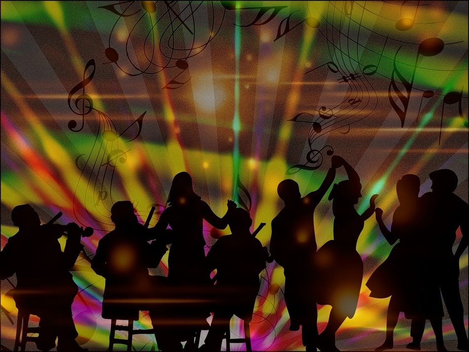 background dancing night music