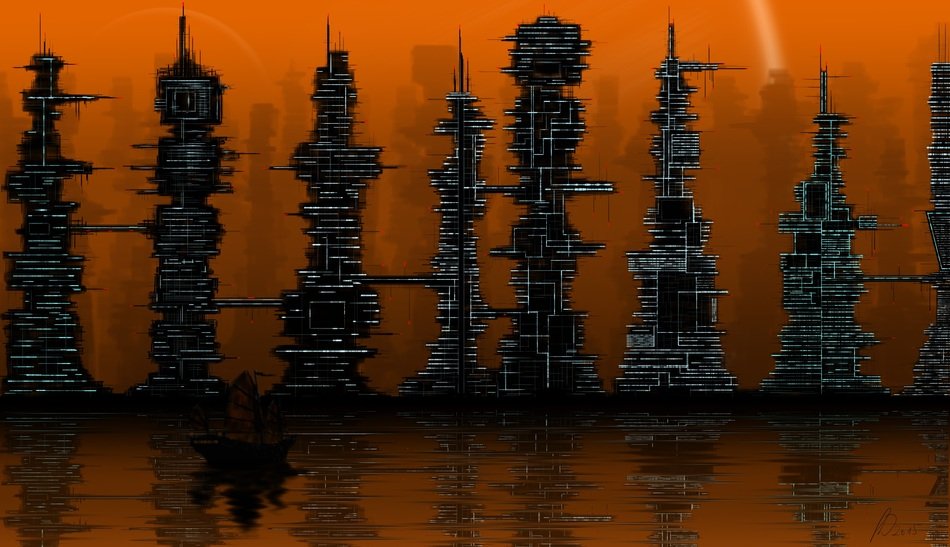 skyline future graphic sketchbook