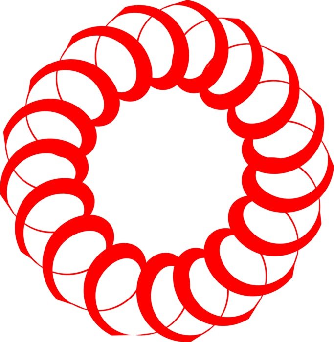 round curl red letter o alphabets